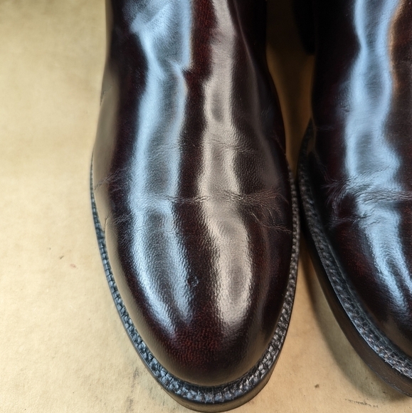 Lucchese Classics "Seville "boots men's size 8.5D black cherry goat leather West - Picture 5 of 12